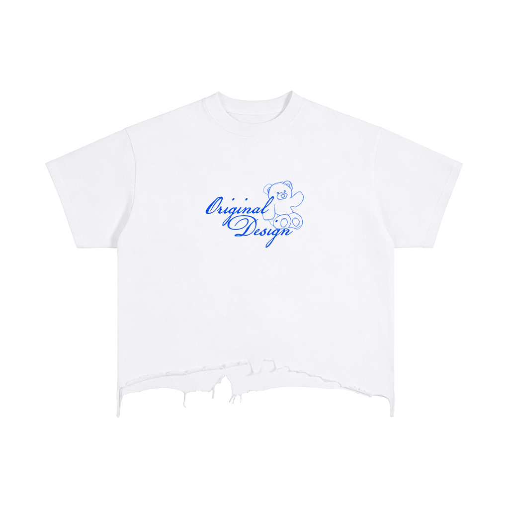Original Design Boxy Distressed Hem T-Shirt