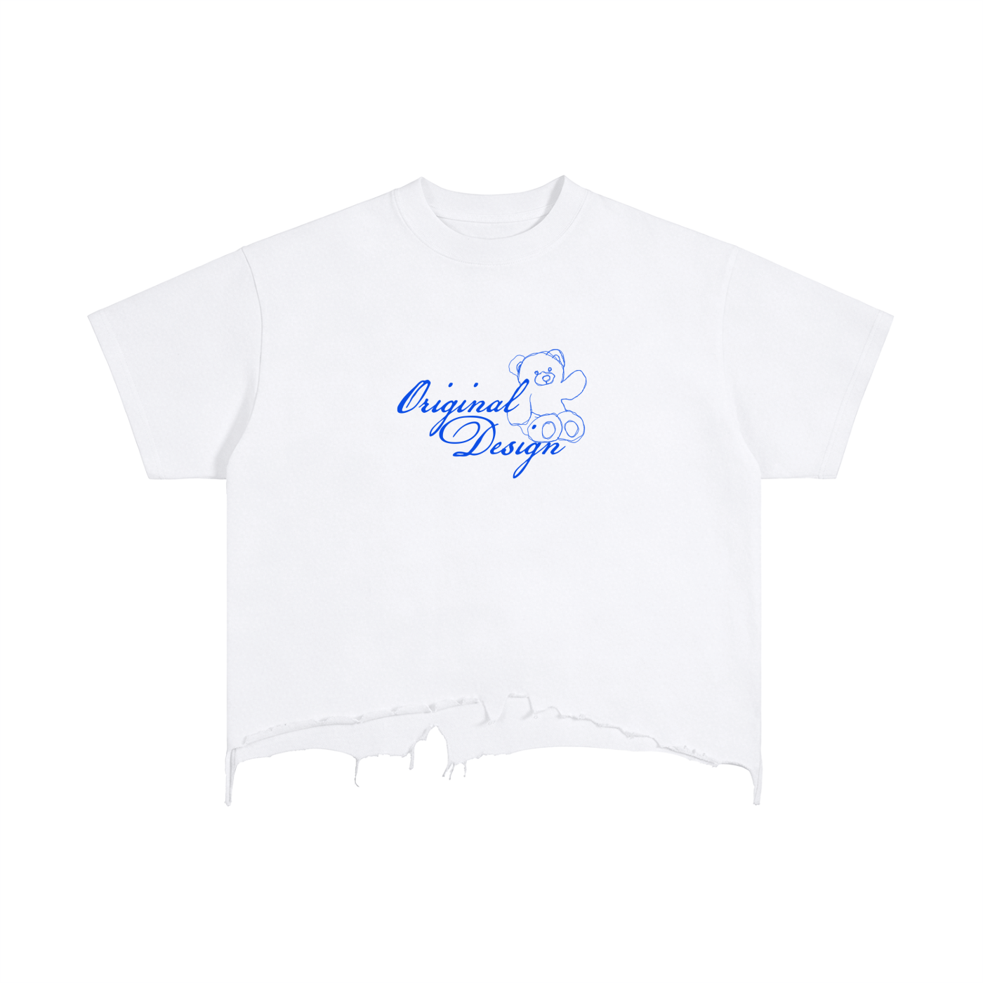 Original Design Boxy Distressed Hem T-Shirt
