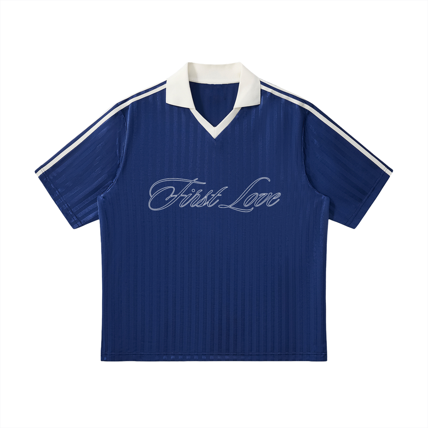First Love Collar Striped Soccer Jersey