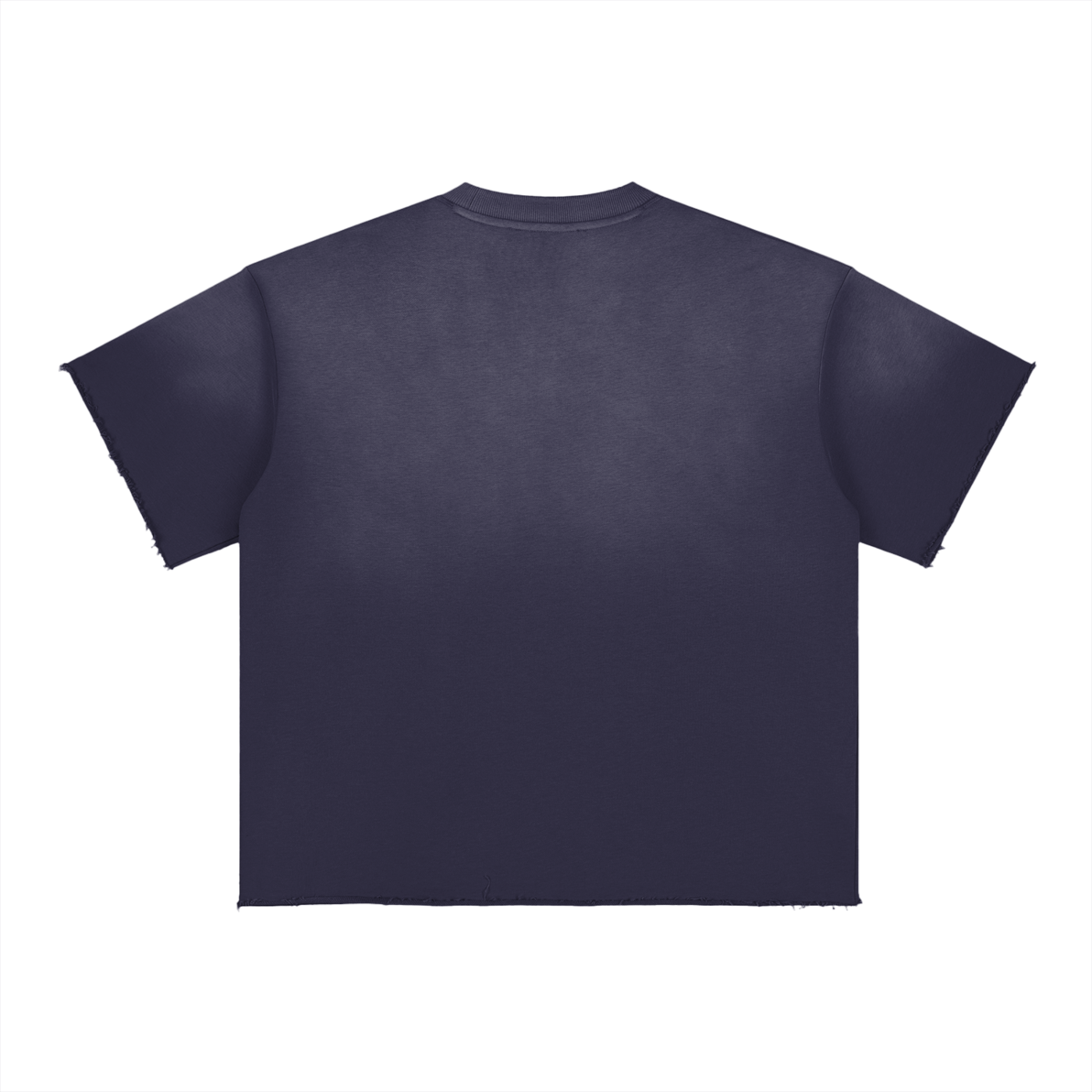Original Design Sun Fade Raw Edge T-Shirt (navy blue)